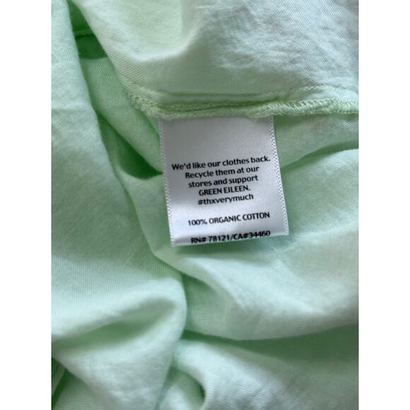 EILEEN FISHER light green 100% organic cotton long sleeve button down shirt top - Picture 3 of 7